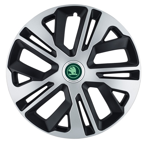Set 4 Capace Roti Autohelix MSA® potrivite jantelor de 15 inch, pentru Skoda Verde, model Raven Mix