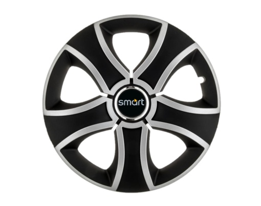 Set 4 capace roti Bis Gri-Negru R15 pentru gama auto Smart
