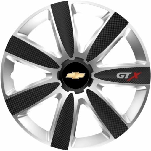 Set 4 Capace Roti GTX Carbon Gri-Negru R16, Compatibil Cu Chevrolet