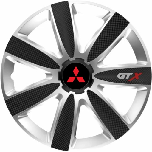 Set 4 Capace Roti GTX Carbon Gri-Negru R17, Compatibil Cu Mitsubishi