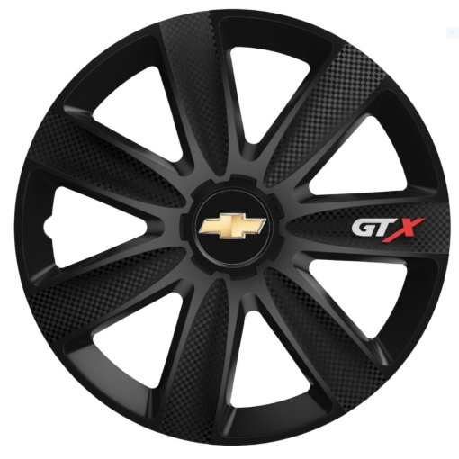 Set 4 Capace Roti GTX Carbon Negru R15, Compatibil Cu Chevrolet