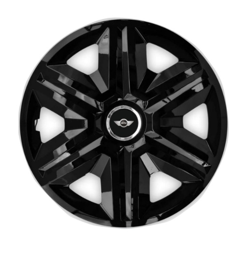 Set 4 capace roti hubcaps fast black R15 pentru gama auto Mini Cooper