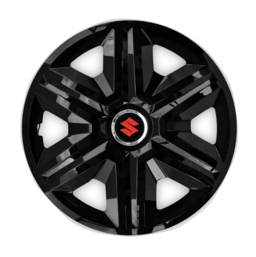 Set 4 capace roti hubcaps fast black R15 pentru gama auto Suzuki