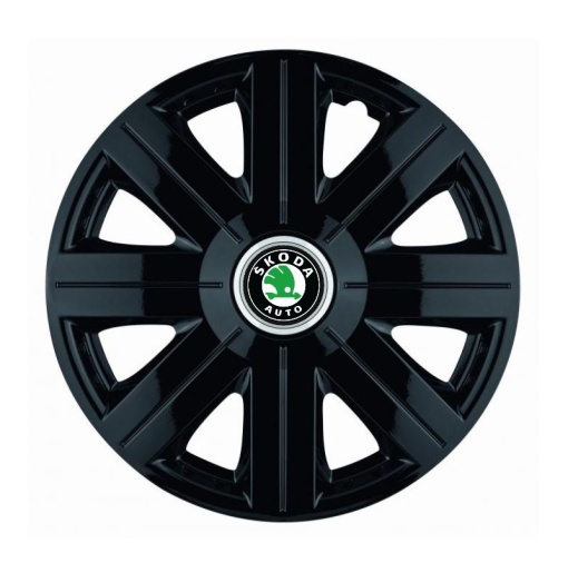 Set 4 Capace Roti, potrivite jantelor de R14, pentru Skoda, model Cosmos Negru