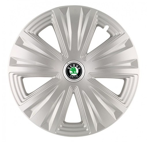 Set 4 Capace Roti, potrivite jantelor de R14, pentru Skoda, model glory Gri