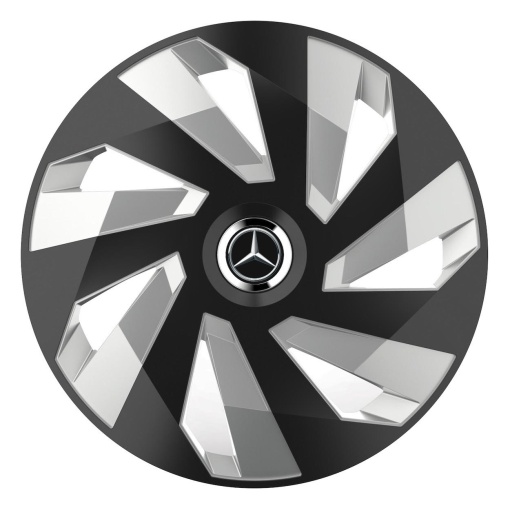Set 4 Capace Roti, potrivite jantelor de R15, pentru Mercedes-Benz, model vector black and silver