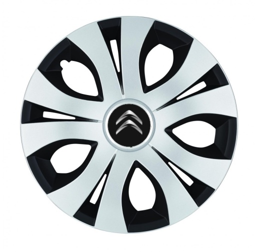 Set 4 Capace Roti Top Gri-Negru R15, Compatibil Cu Citroen