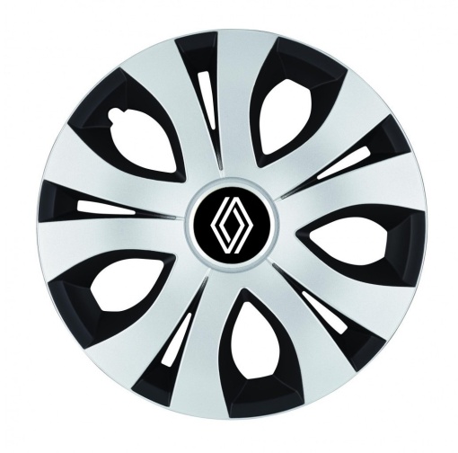 Set 4 Capace Roti Top Gri-Negru R15, Compatibil Cu Renault Nou