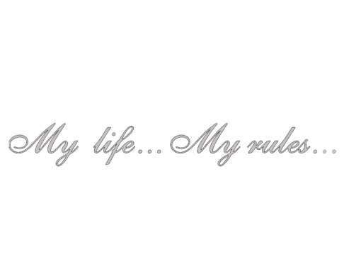 Sticker auto "my life my rules" 60x8,5 cm, alb