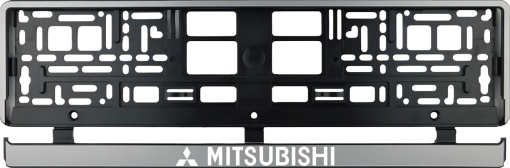 Set 2 bucati, suport numar inmatriculare argintiu Mitsubishi II