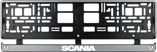Set 2 bucati, suport numar inmatriculare argintiu Scania III