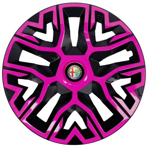 Set 4 Capace Roti 14 `` Best Roz-Negru, Compatibile Cu Alfa Romeo