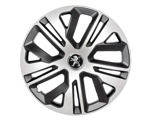 Set 4 capace roti 15`` Raven Gri-Negru, Compatibile cu Peugeot,