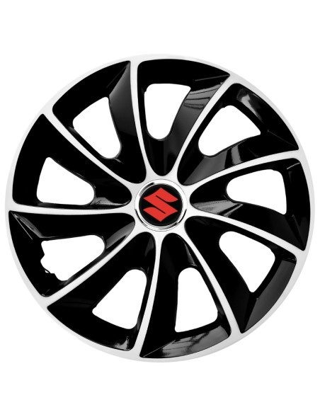 Set 4 Capace Roti Autohelix MSA® potrivite jantelor de 14 inch, pentru Suzuki, model Stig Extra Black & White