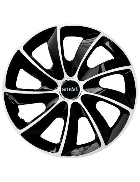 Set 4 Capace Roti Autohelix MSA® potrivite jantelor de 14 inch, pentru Smart, model Stig Extra Black & White