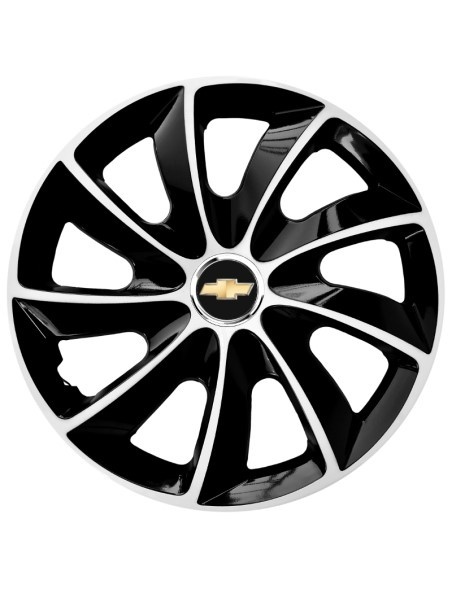 Set 4 Capace Roti Autohelix MSA® potrivite jantelor de 16 inch, pentru Chevrolet, model Stig Extra Black & White