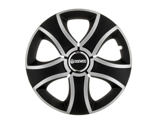 Set 4 capace roti Bis Gri-Negru R15 pentru gama auto Daewoo