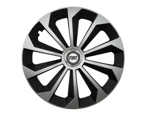Set 4 capace roti Fame Gri-Negru cu inel R14, pentru gama auto Fiat