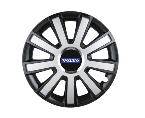 Set 4 capace roti Flash Gri-Negru R14 pentru gama auto Volvo