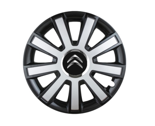 Set 4 capace roti Flash Gri-Negru R16 pentru gama auto Citroen