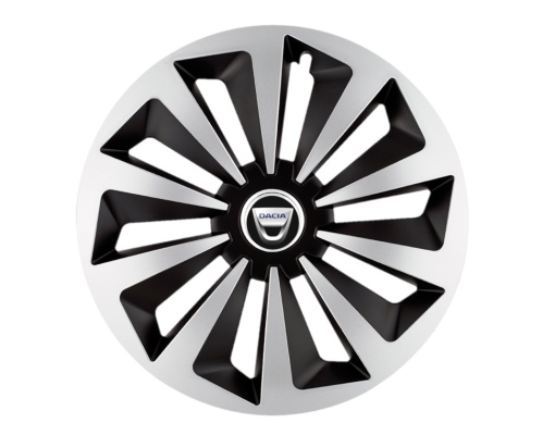 Set 4 capace roti Fox Gri-Negru R15 pentru gama auto Dacia
