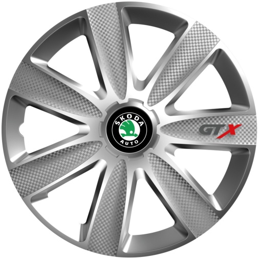 Set 4 Capace Roti GTX Gri R15, Pentru Skoda