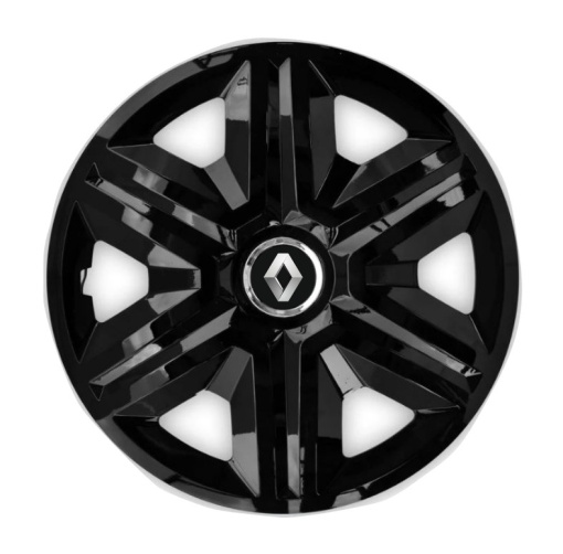 Set 4 capace roti hubcaps fast black R16 pentru gama auto Renault