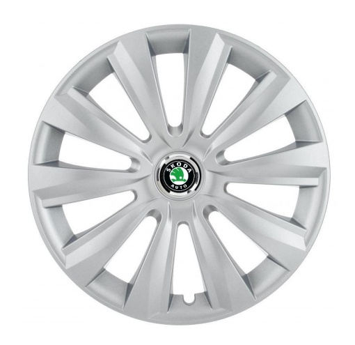 Set 4 Capace Roti, potrivite jantelor de R16, pentru Skoda, model delta cromat