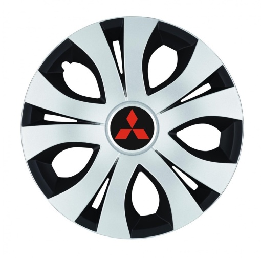 Set 4 Capace Roti Top Gri-Negru R15, Compatibil Cu Mitsubishi