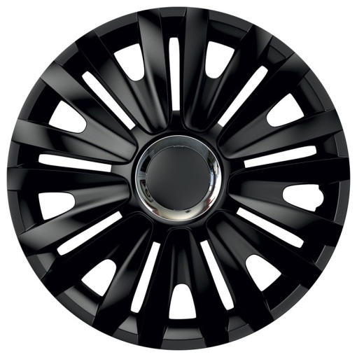 Set capace roti 16` Negre Cu Inel Cromat royal