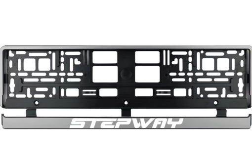 Set 2 bucati, suport numar inmatriculare argintiu Dacia Stepway