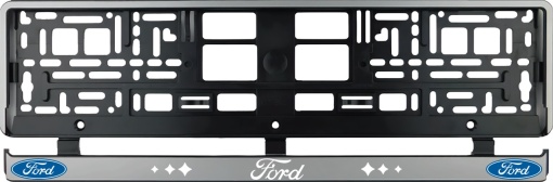Set 2 bucati, suport numar inmatriculare argintiu Ford III