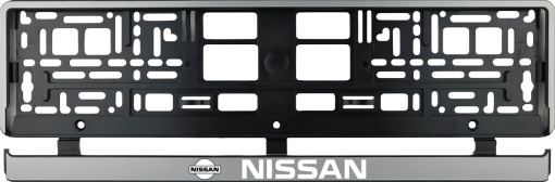 Set 2 bucati, suport numar inmatriculare argintiu Nissan