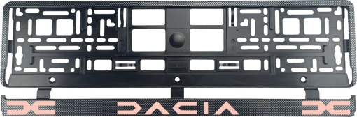 Set 2 bucati, suport numar inmatriculare Carbon, Dacia III