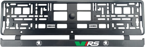 Set 2 bucati, suport numar inmatriculare Carbon, Skoda VRS