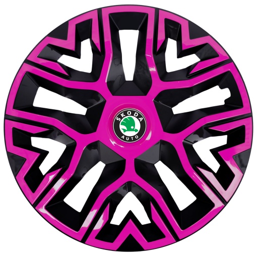 Set 4 Capace Roti 15 `` Best Roz-Negru, Compatibile Cu Skoda