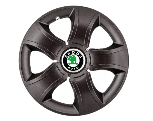 Set 4 capace roti Bis Negru R14 pentru gama auto Skoda