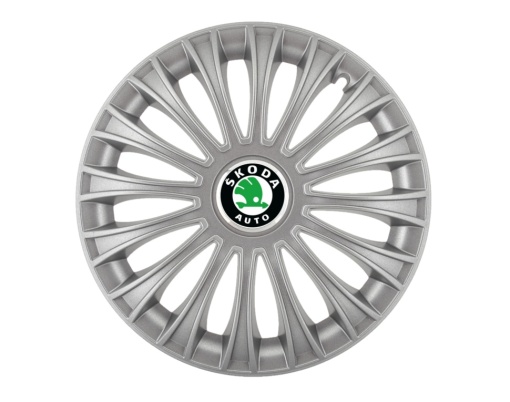 Set 4 capace roti Dino cromat R15, pentru gama auto Skoda