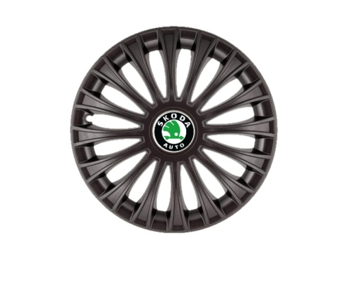 Set 4 capace roti Dino Negru R16 pentru gama auto Skoda