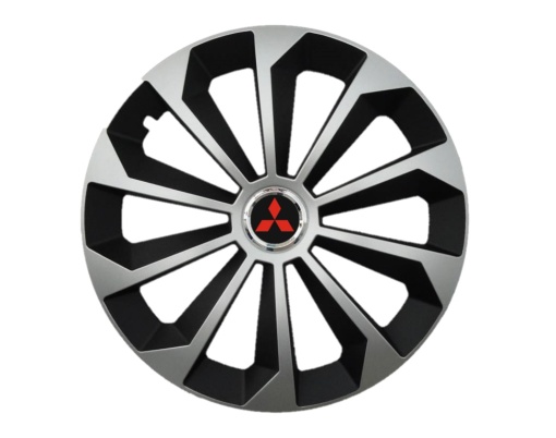 Set 4 capace roti Fame Gri-Negru cu inel R16, pentru gama auto Mitsubishi