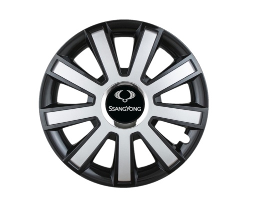 Set 4 capace roti Flash Gri-Negru R16 pentru gama auto SsangYong