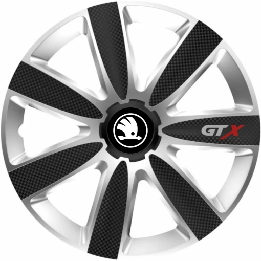 Set 4 Capace Roti GTX Carbon Gri-Negru R17, Compatibil Cu Skoda Nou