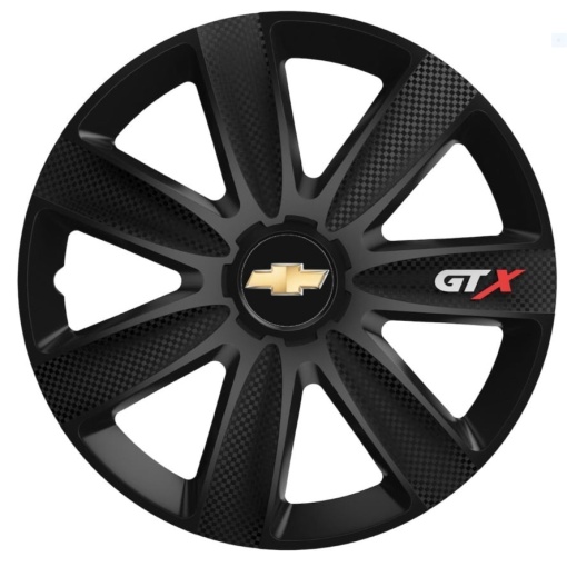 Set 4 Capace Roti GTX Carbon Negru R16, Compatibil Cu Chevrolet