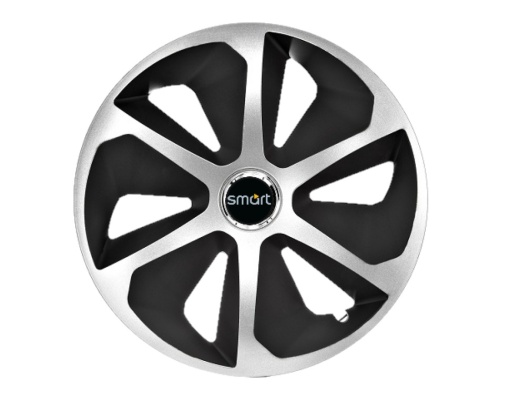 Set 4 capace roti Roco Gri-Negru R16 pentru gama auto Smart