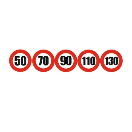 Set Indicator Limita viteza bulina 9 x 9 cm, autocolant pentru bara de protectie