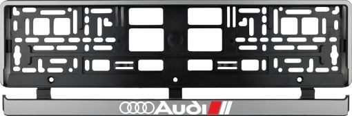 Set 2 bucati, suport numar inmatriculare argintiu Audi II