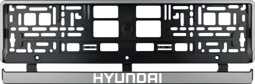 Set 2 bucati, suport numar inmatriculare argintiu Hyundai