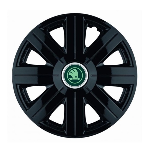 Set 4 Capace Roti Autohelix MSA® potrivite jantelor de 16 inch, pentru Skoda Verde model Cosmos Black