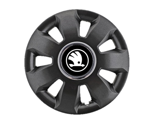 Set 4 Capace Roti Autohelix MSA® potrivite jantelor de 16 inch, pentru Skoda Alb Negru model Ares Black
