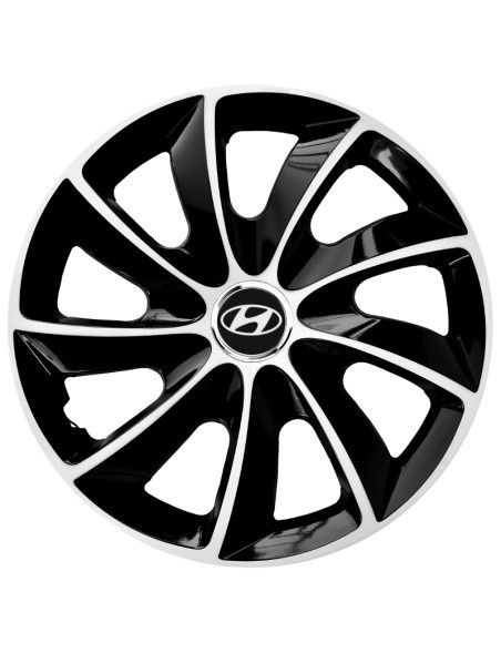 Set 4 Capace Roti Autohelix MSA® potrivite jantelor de 16 inch, pentru Hyundai, model Stig Extra Black & White